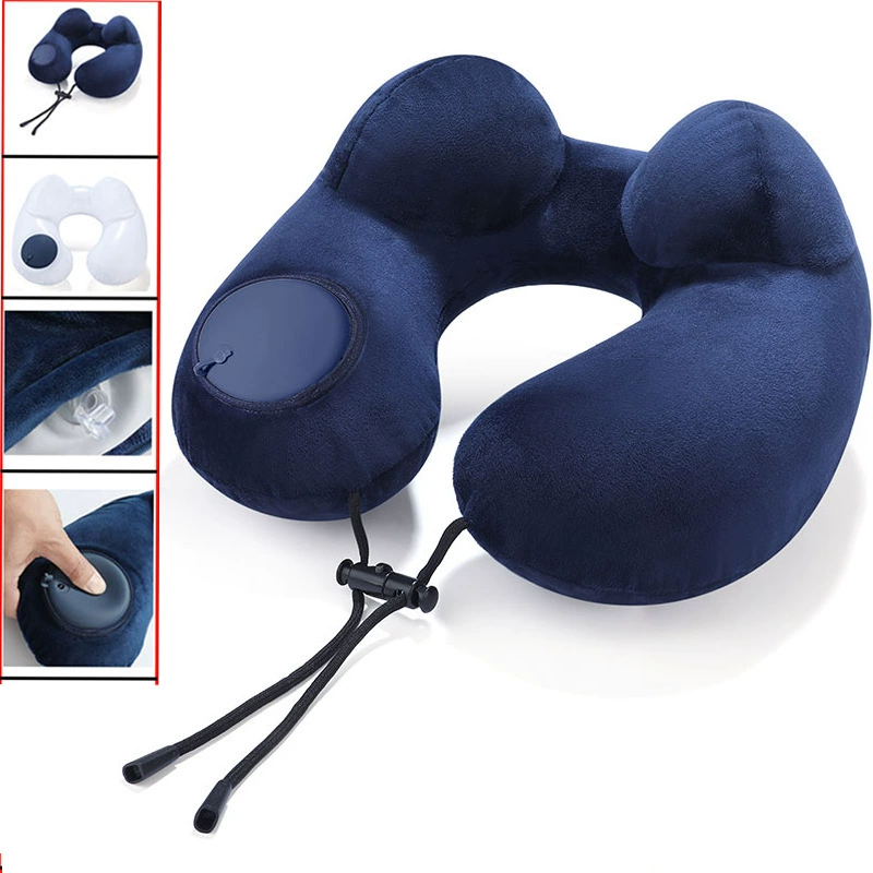 Inflatable handheld neck pillow, airplane for traveling, with neck protection