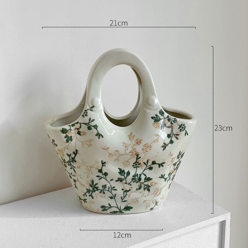 花レトロセラミック花瓶装飾品リビングルーム水耕フラワーアレンジメントクリエイティブ牧歌的なスタイルの装飾品新しいメーカー|undefined