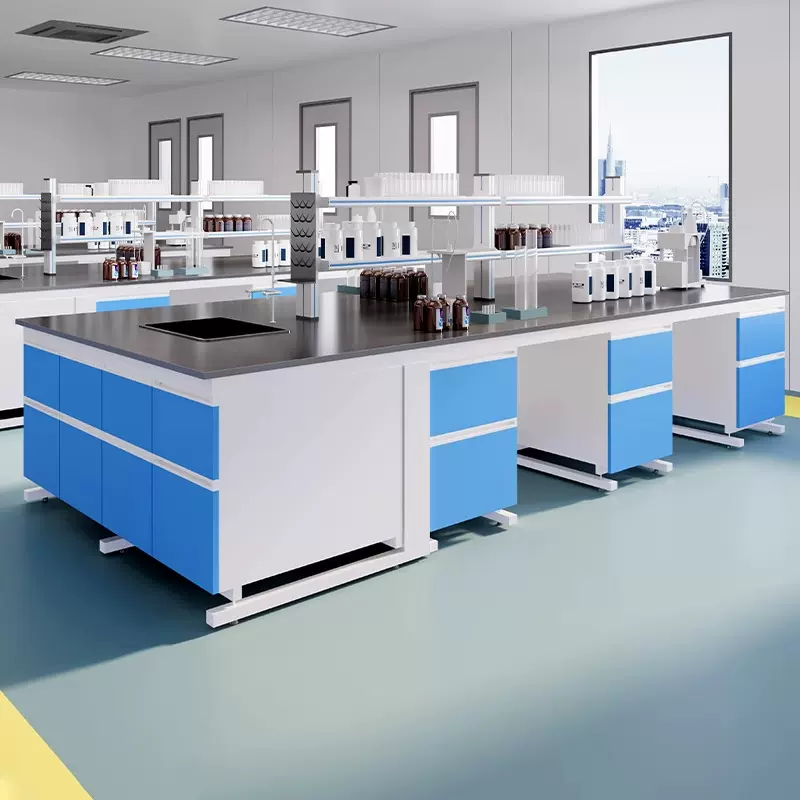 钢木实验室工作台定制实验室全钢操作台 学校实验台实验桌带水槽