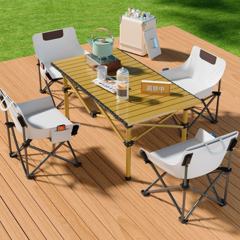 항공탄소강 모형/120 노란색 테이블 + 흰색 의자 4개 5종 세트