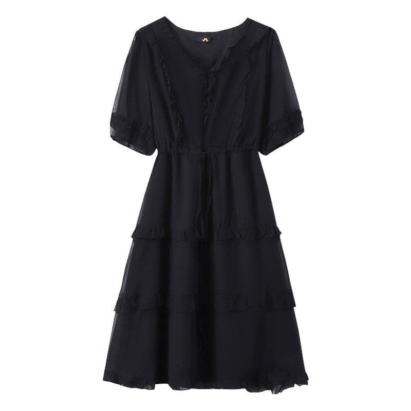 120-350 фунтов большой размер женская толстая MM платье минималистское французское платье высокого уровня торт юбка 2024 летний новый стиль