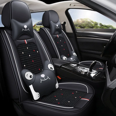 New Summer Leather Ice Silk Car Seat Cover, Universal Leather Seat Cushion for All Seasons, Fully Enclosed Seat Cover, Seat Cover, Seat Cushion Car Cover