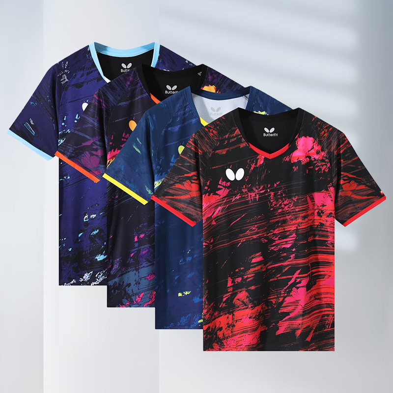 Butterfly Table Tennis Clothing for Men and Women, Quick-Drying Training and Competition Clothing, Children's Short-Sleeved Tops, Casual Sportswear, Group Purchase with Printing Butterfly Table Tennis Clothing for Men and Women, Quick-Drying Training and Competition Clothing, Children's Short-Sleeved Tops, Casual Sportswear, Group Purchase with Printing