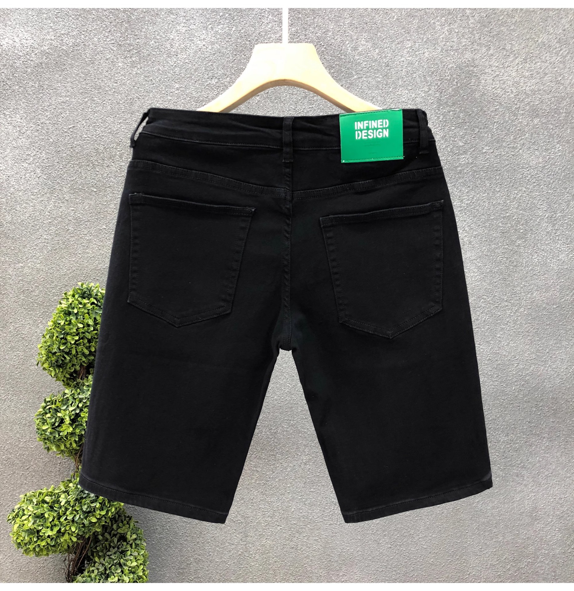 Schlanke Stretch Jeansshorts Für Herren In Blau Für Den Sommer_voghion.com