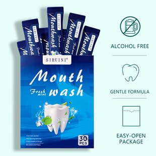 Cross-Border Mint Mouthwash Wholesale 30 Packs Large Capacity Portable Mouthwash Long-Lasting Fragrance Independent Mouthwash