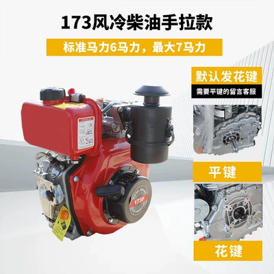 Changzhou Diesel Engine Single-Cylinder Water-Cooled 12/15/18 Horsepower Agricultural Marine Small Tractor Micro-Tiller Engine (Avtomobil mühərrikləri) - 173-air-cooled-diesel-hand-pulled-model