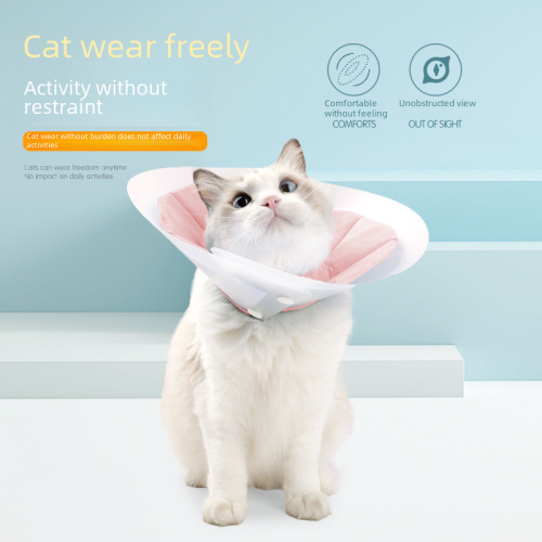Cat Elizabethan Cone Anti-Licking Collar Head Cover Post-Operative Beauty Double Layer PVC Cat Elizabethan Cone Anti-Licking Collar