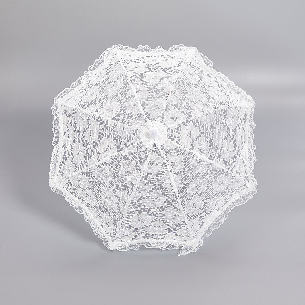 European-style party decoration mini small umbrella white lace umbrella wedding shooting dance performance prop umbrella long handle umbrella