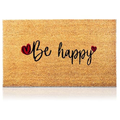 Amazon temu alambre material coco marrón inglés amor gatos y pájaros en la alfombra de la puerta antideslizante alfombra de entrada