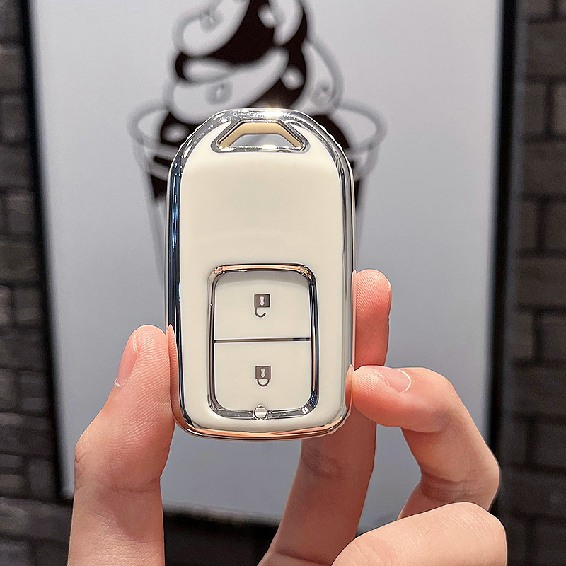 BT 키 유형 A - 스마트 2버튼 [싱글 쉘 화이트] + 실버 번호판