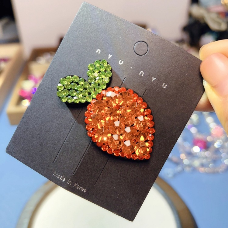 Flash Carrot Austrian Diamond Hairpin Women's BB Clip White Age-reducing Artifact Instagram Style Atmosphere Edge Hairpin Hair Accessories