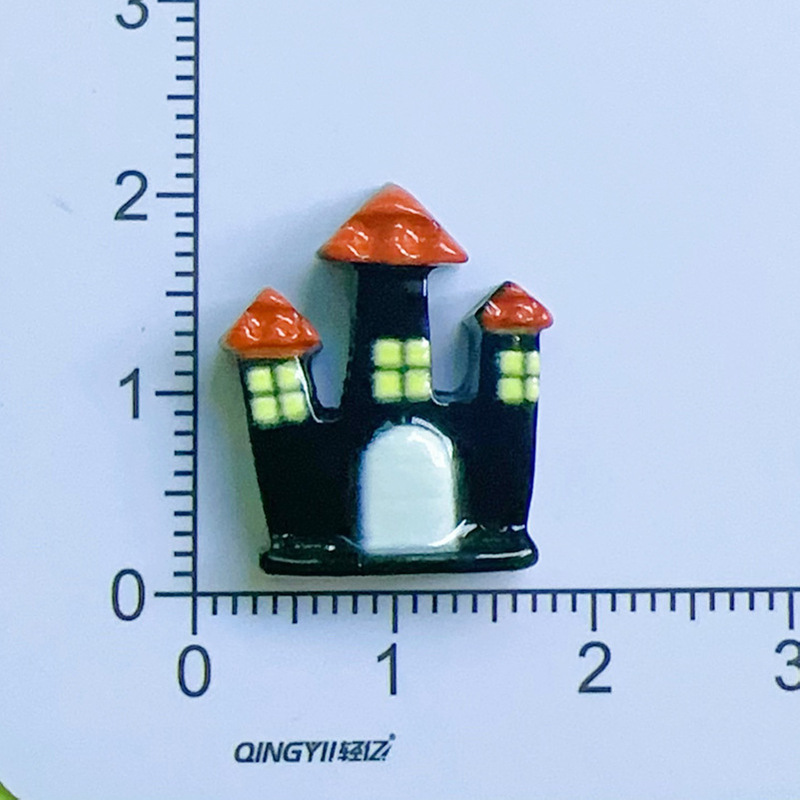 跨境热款卡通万圣节树脂diy材料小饰品奶油胶手工发夹头绳配饰|undefined