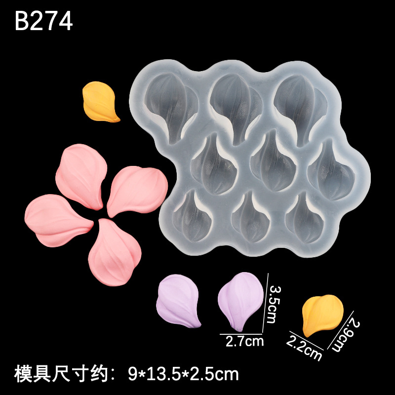 Raspador flor tulipán flor hoja molde de silicona pastel de bricolaje decoración chocolate horneado pétalos molde de hoja