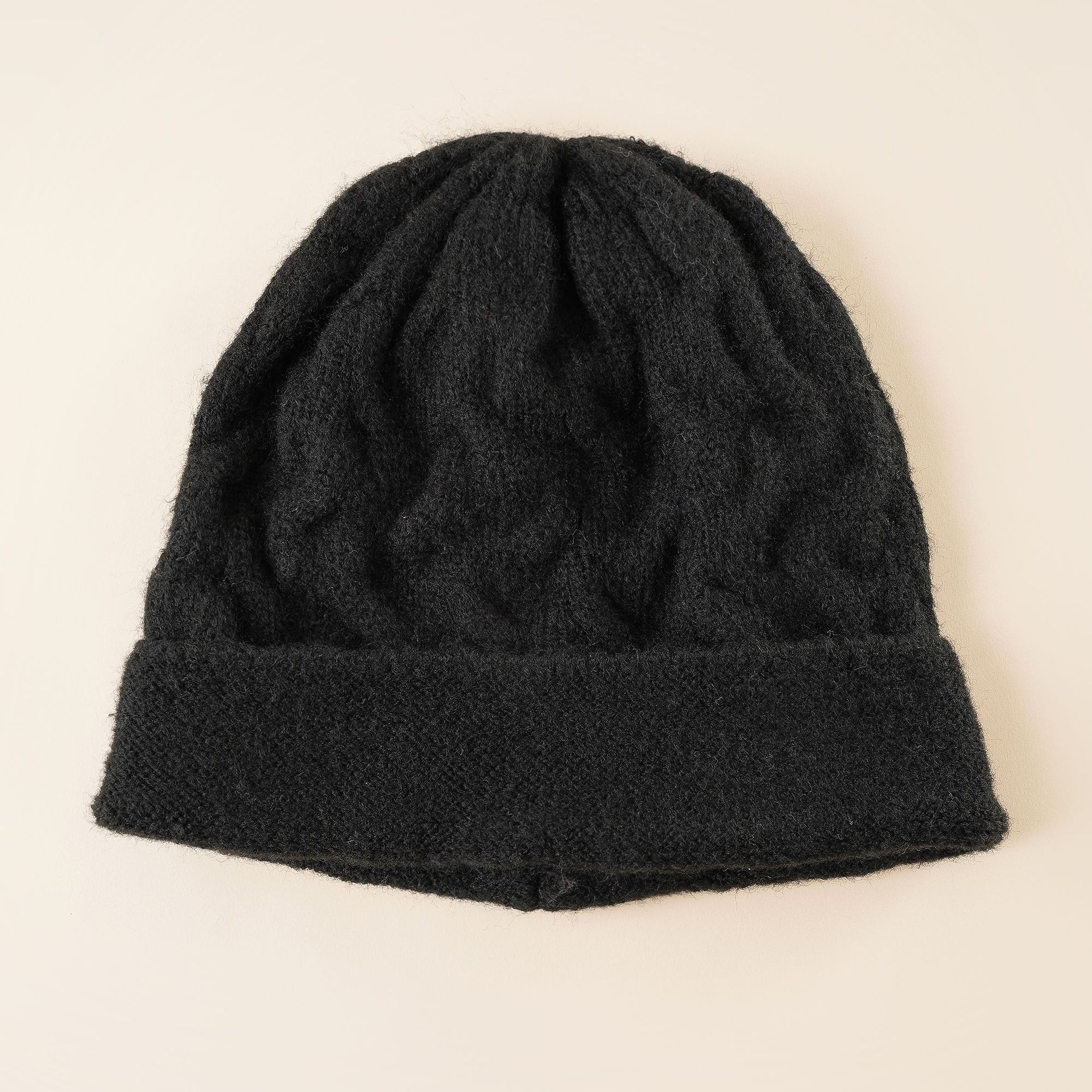 Sombrero de los hombres y las mujeres de otoño e invierno marea color sólido sombrero de punto suelto sombrero de lana invierno cálido protección del oído sombrero frío