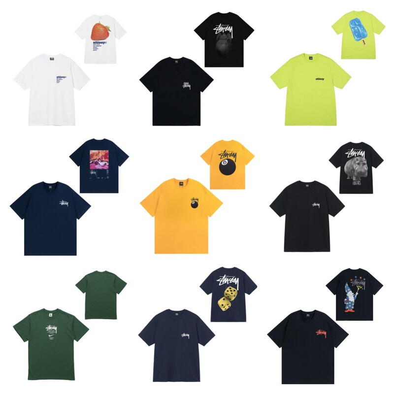 Summer Running Volume Dropshipping Trendy Brand Short-Sleeve T-Shirt Dice Black Eight Ice Cream Basic American Couple Outfit Summer P