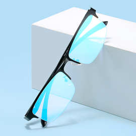 红绿色盲色弱眼镜跨境透明矫正看图辩色专用TR90超轻商务半框