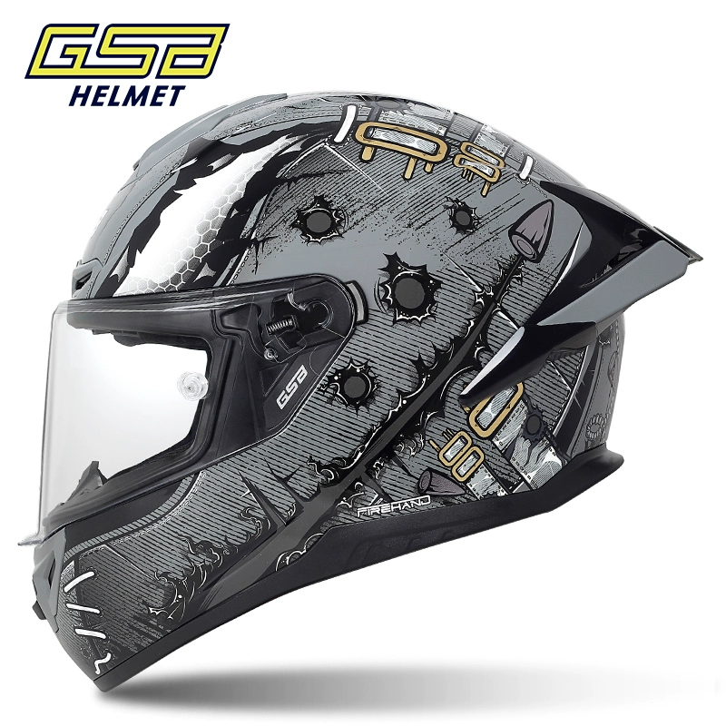 Мотошлем GSB 361GT, полнолицевой с удлинённым задним крылом, размеры S–3XL