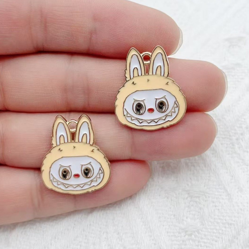 クリエイティブファッション漫画ラブブビッグヘッドアクセサリー DIY イヤリング携帯電話チェーンバッグペンダント材料卸売|undefined