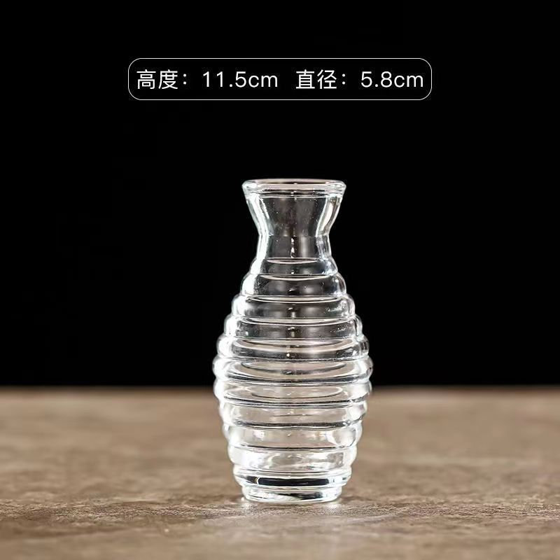 Retro repujado mini florero transparente hidropónico flor arreglo florero de cristal salón aromaterapia botella adornos Decoración