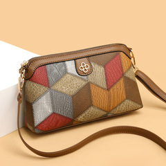 New Bohemian Crossbody Bag Niche Ethnic Design Women's Bag Shoulder Bag Spliced ​​Color Crossbody Coin Mobile Phone Bag