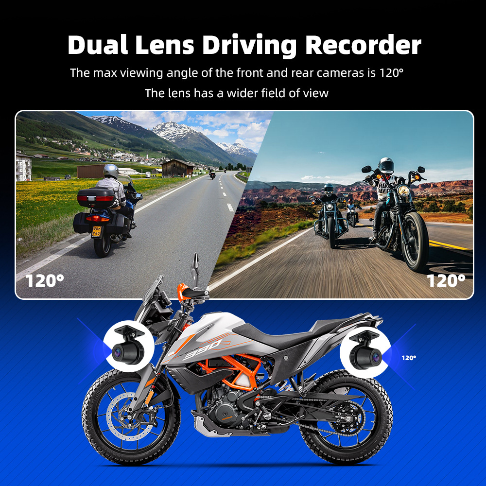 6.25inch Motorcycle Wireless Carplay/Android Auto Phone Screen Projection Dash Cam