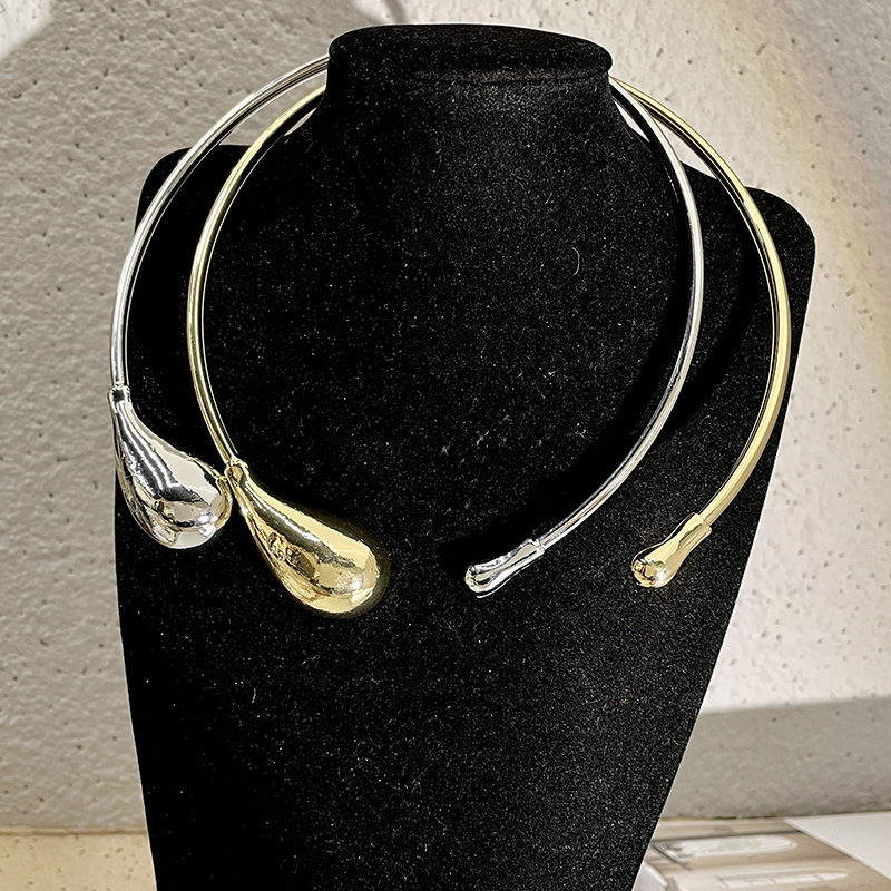 Water Droplets Pattern Water Droplets Metal Copper Retro Copper Choker