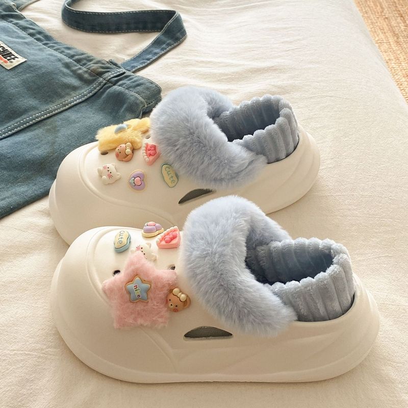 【可拆卸】秋冬季新款居家防滑棉鞋女保暖舒适防水EVA外穿棉拖鞋|undefined