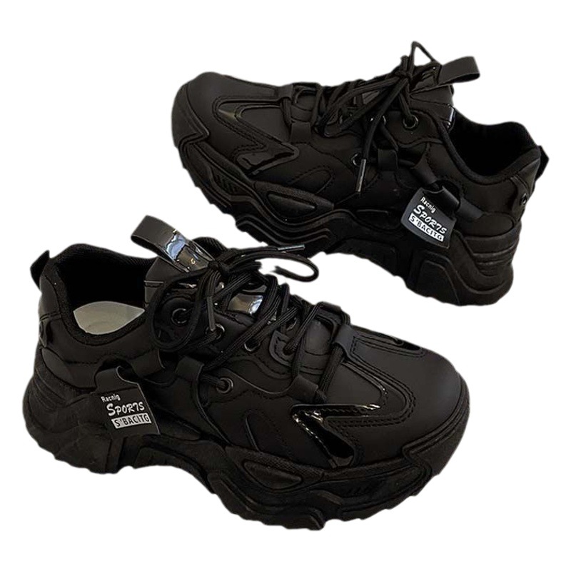 INS estilo coreano nuevos zapatos anticuados para mujeres 2024 estudiantes de primavera zapatillas de deporte a juego para mujeres zapatos casuales de aumento de la altura de la plataforma