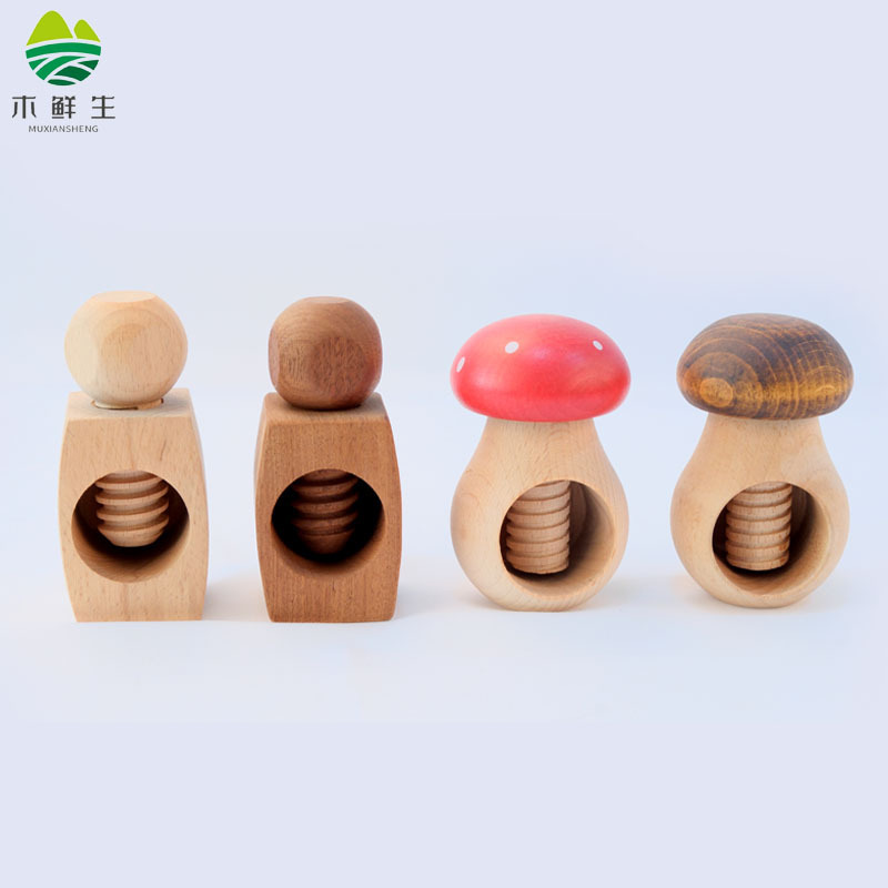かわいい木製クルミクリップクリエイティブキノコクルミクリップナッツドライフルーツ手作り実木鉗子木製知育遊び|undefined
