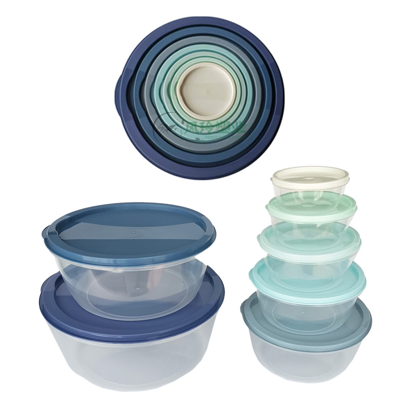 Multifuncional arco iris de verduras y frutas gradiente caja de plástico transparente 7 piezas traje refrigerador caja de almacenamiento fresco