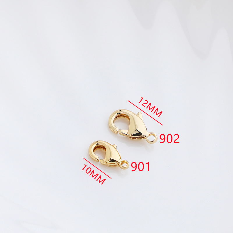 14k包金保色ロブスターボタンdiy手作りブレスレットの最後の接続チェーンのスプリングボタンのアクセサリーの部品