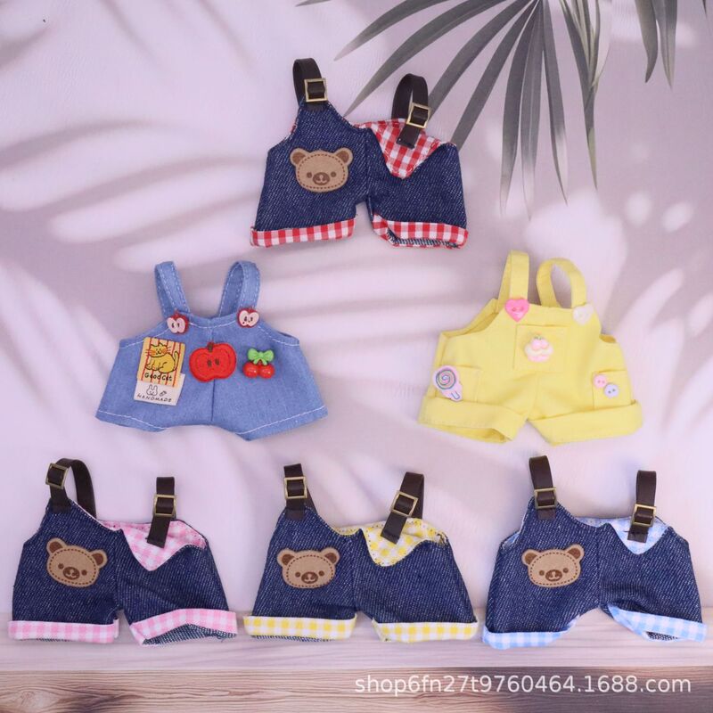 Labubu Doll Clothes for the First, Second, and Third Generations, Vinyl Doll Hats, Glasses, Overalls Set for Changing Outfits