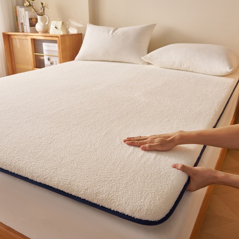 Thickened Lamb Velvet Mattress Soft Cushion Milk Velvet Mattress Single Dormitory Winter Warm Autumn and Winter Fleece-Lined Mattress Quilt