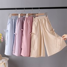 女童夏季薄款七分山本裤中大童时尚宽松阔腿裤儿童休