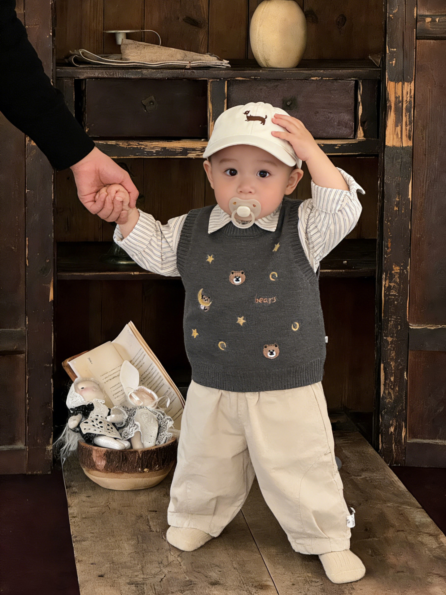 Primavera bebé coreano chaleco de primavera y otoño guapo bebé chaleco de punto de moda ropa de niños universal