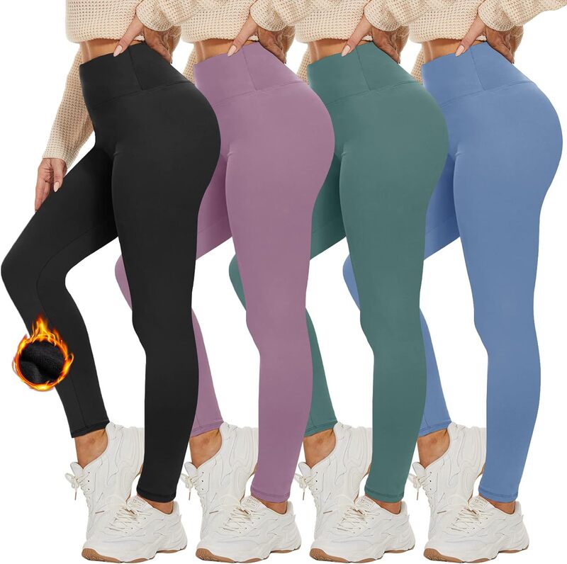 Cross-Border Velvet Leggings for Women, High-Waisted Winter Yoga Pants, Tummy Control, Soft and Warm, Suitable for Hiking Exercise
