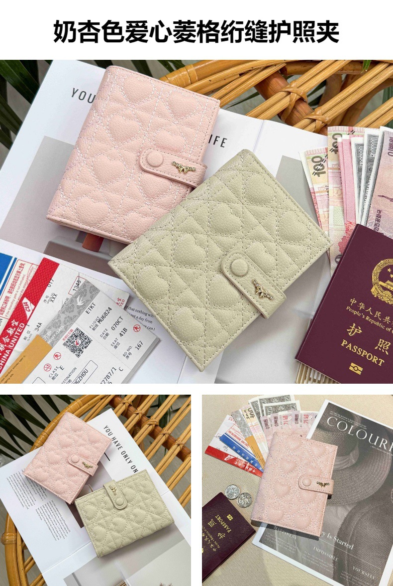 Diamantmuster-Reisepassetui mit Premium-Optik, tragbar, Multifunktional