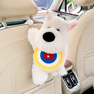 back of car seats, a practical – Car tissue box/set - puppy-tissue-box-in-yellow-princess-style