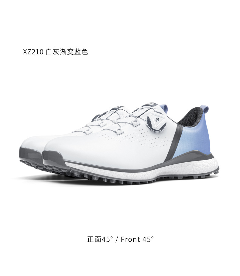 Giày golf PGM nam chống thấm nước, đế giữa vải popcorn, dây khóa xoắn — XZ210-Xám Trắng xám dần Xám, Xz210-trắng Xám chuyển dần xanh lam, XZ210-Xám trắng dần Đỏ chi tiết 17