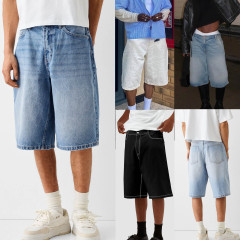 ヨーロッパとアメリカの男性用デニムショートパンツのクロスボーダー特別供給、Amazon AliExpressの男性用新しいデニムミッドパンツ