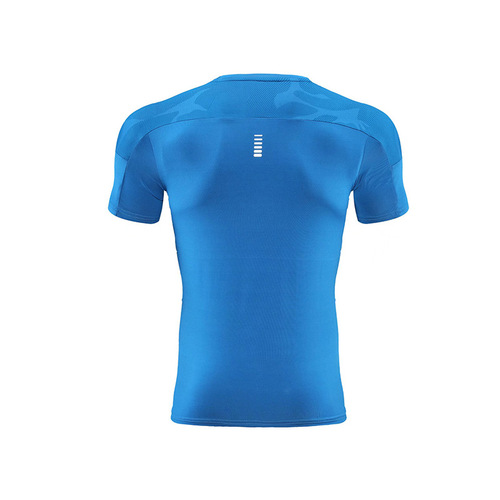  Summer New Short Sleeve Quick-Dry T-Shirt for Men - European and American Style Fitness and Sports Top with Camouflage Stripes Running Suit