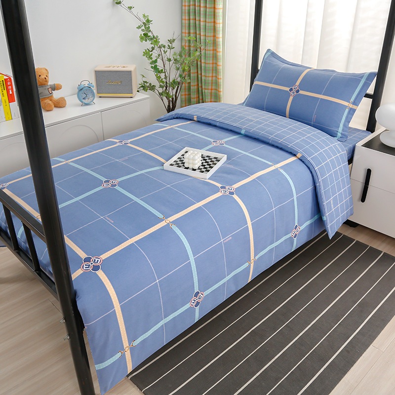 Juego de algodón de tres piezas para dormitorio de estudiantes, juego de seis piezas de algodón puro, funda de edredón, litera, kit de dormitorio, compra al por mayor