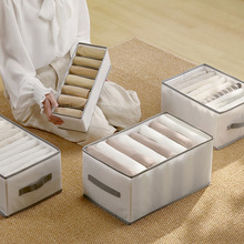 跨境抽屉式收纳箱衣柜折叠收纳盒棉麻整理箱批发卧室杂物储物箱厂
