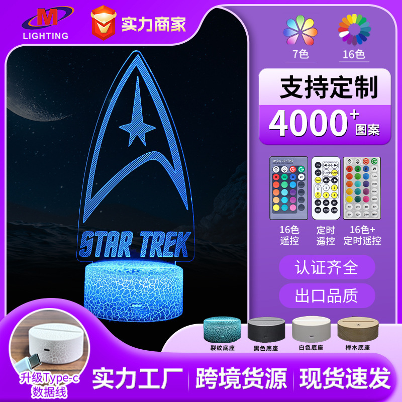 Cross-border exclusive for Star Wars Series 3D table lamp creative gifts visual stereo touch remote control LED night light Cross-border exclusive for Star Wars Series 3D table lamp creative gifts visual stereo touch remote control LED night light