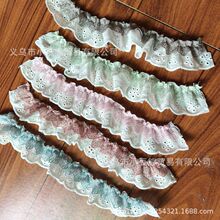 棉线蕾丝褶皱双层花边服裙摆装辅料材料洛丽塔饰品包装娃娃衣服边