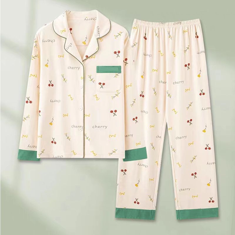 [Special offer] cotton pajamas women's spring and autumn plus size long sleeve outerwear Korean cute home suit