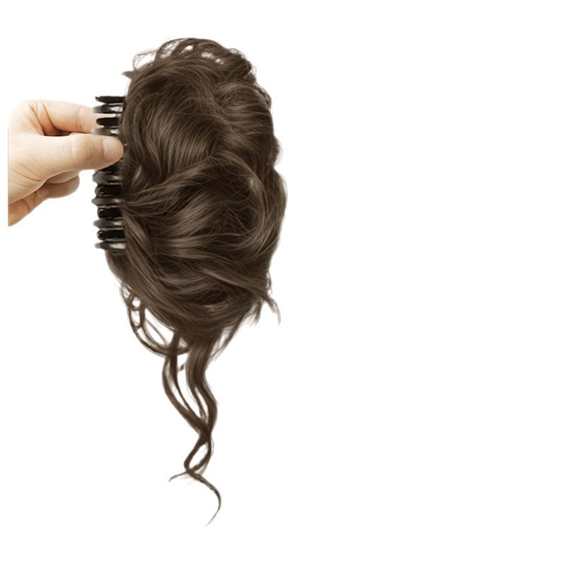 丸子ヘアウィッグ、ヘアゴム、龍ひげウィッグ、人毛風ヘアピース、お団子ヘア、ヘアクリップ、古風|undefined