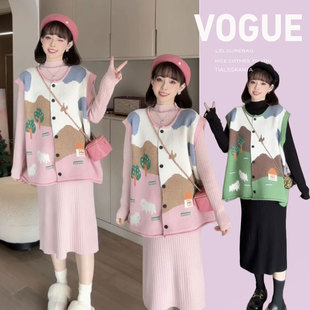 in stock Autumn New Internet Popular Pregnancy Wear Maternity Wear Autumn and Winter Vest dress suit