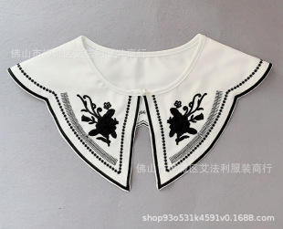 Summer Dress Small Shawl Korean Style All-match Decorative Collar Multi-function Fake Collar Lace Collar Navy Style Embroidered Fake Collar