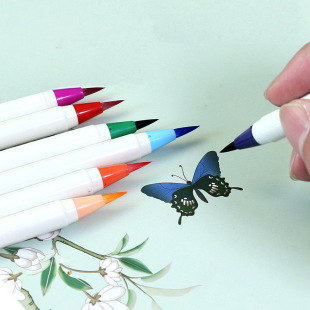 Long Book New Brush Colorful Pen Style Brush Soft Pen Wolf Hair and Hair Calligraphy Pen Portable Refillable Ink Watercolorful